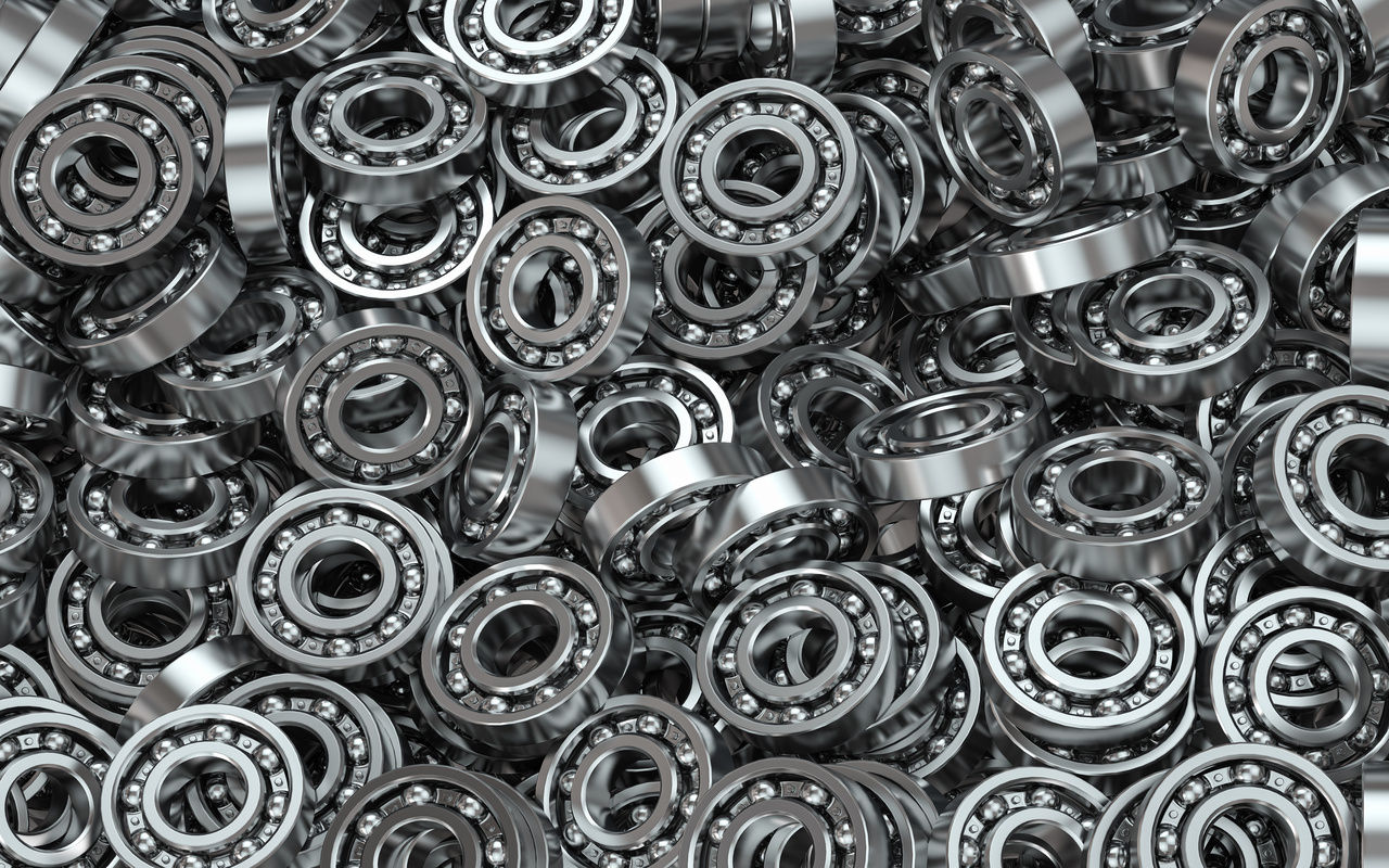 Haufen von Lagern, industrieller Konzepthintergrund. 3D-Illustration